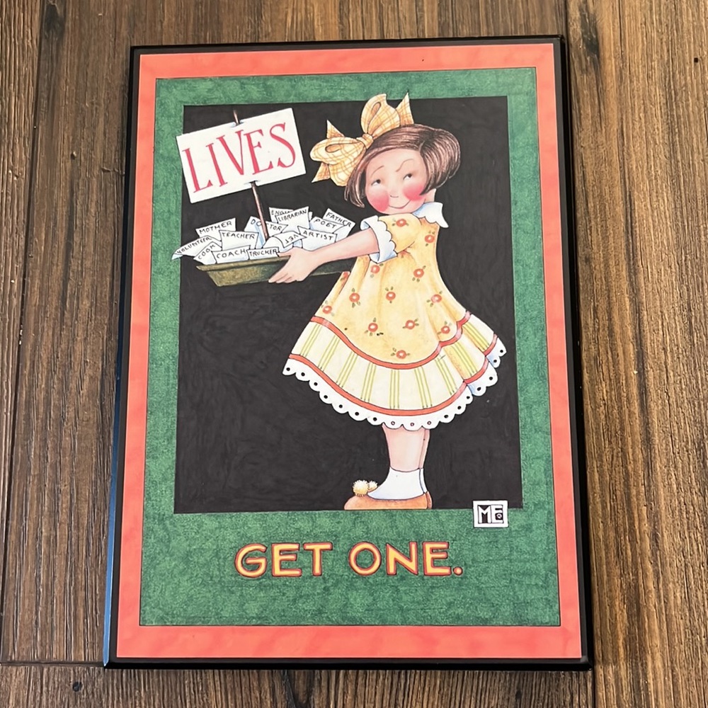 Rare Vintage The Mary Engelbreit Colorplak Collection Plaque; Lives get one.